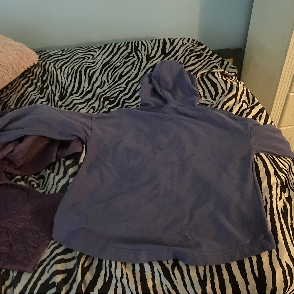 Cotton purple graphic hoodie - Picture 2 of 4